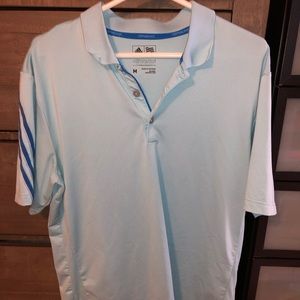 Light Blue Adidas Short Sleeve Golf Polo